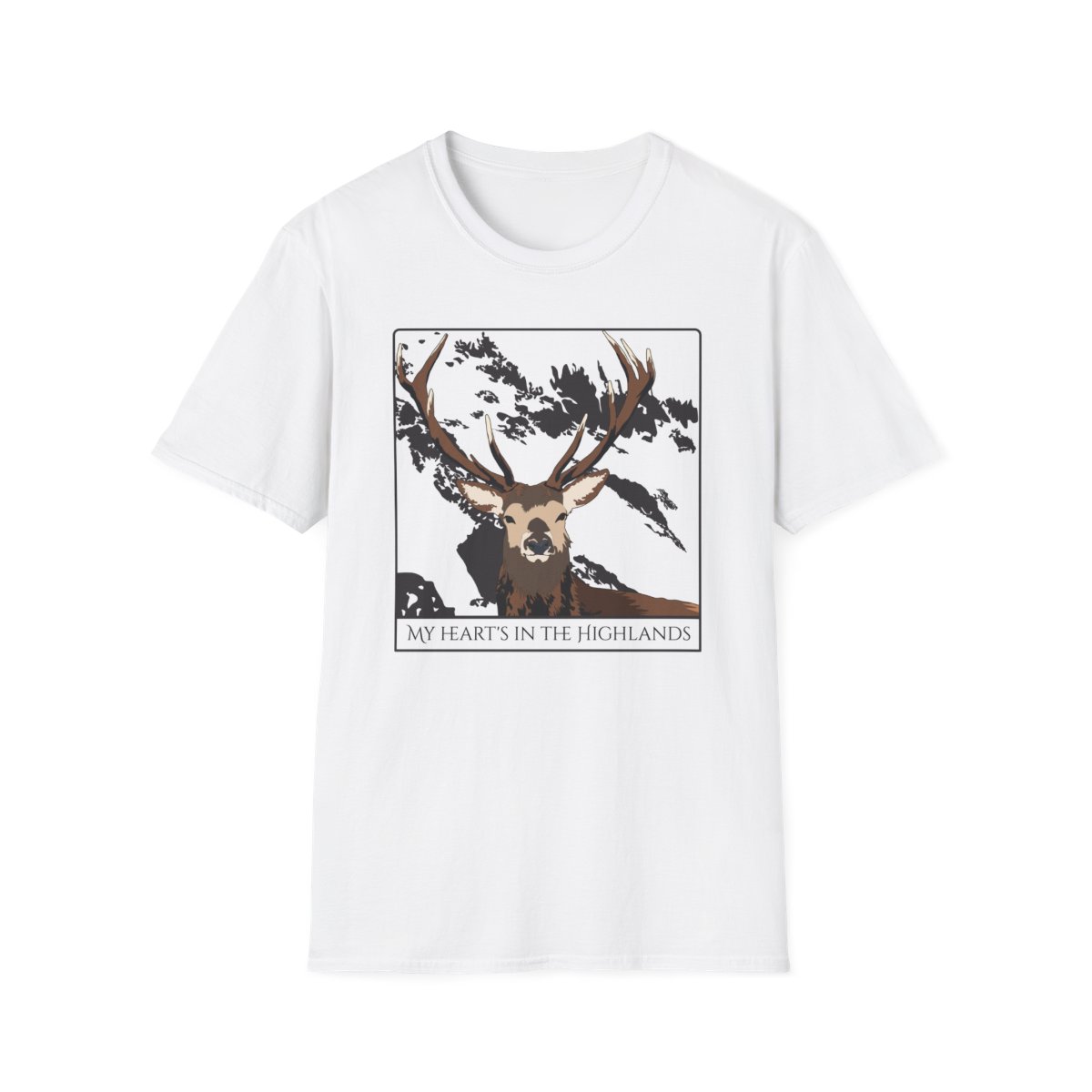 My Heart's in the Highlands T-shirt in white.
