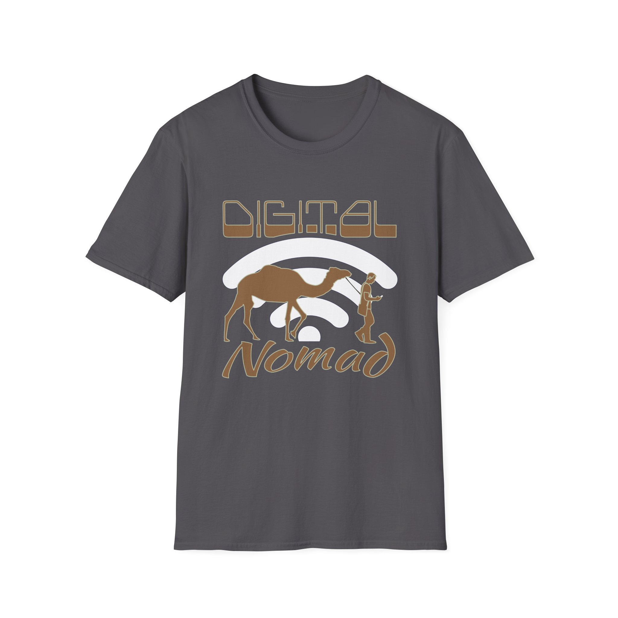 Wandering Digital Nomad T-Shirt in grey.